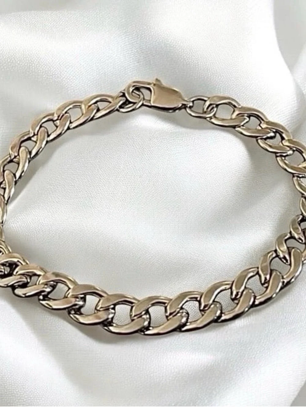 Cuban stainless steel link 7.5 inches and 7mm width bracelet - Silver